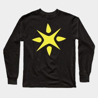 Large Geometric abstract snowflake in bright yellow Long Sleeve T-Shirt